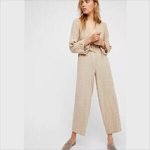 Free People True Lovin Linen One-Piece Jumpsuit // Size Small‎